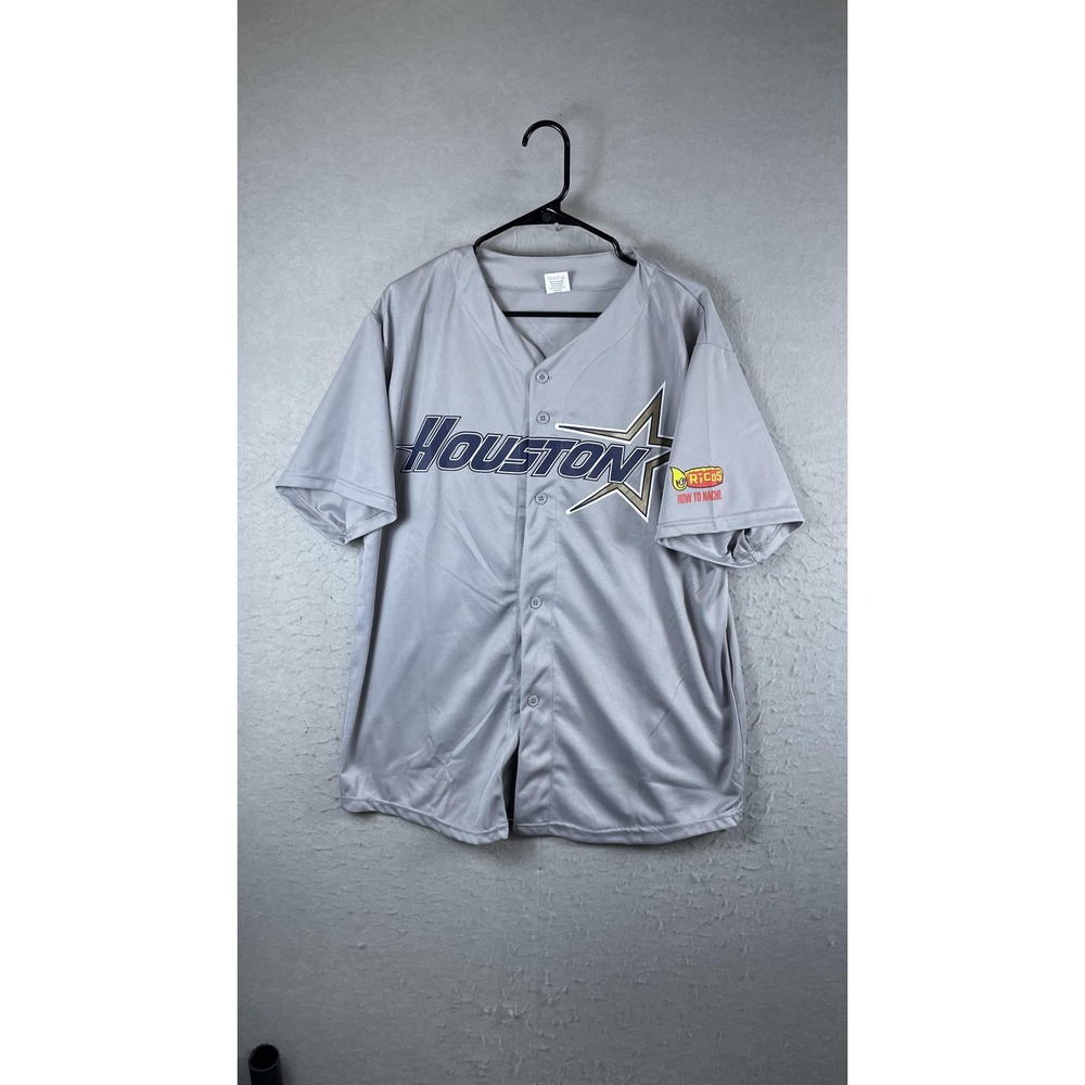 Houston Astros Jersey Mens XL Gray MLB Baseball Tucker 30‎ Ricos Sleeve Patch